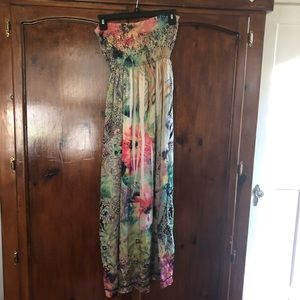 Lapis halter Maxi sundress says OS but is small